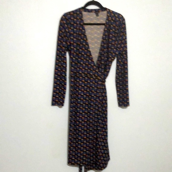 Ann Taylor Dresses & Skirts - Ann Taylor Wrap Dress Blue with Flowers Size 12P